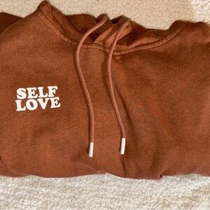 “Self Love” women’s Hoodie - Rust Brown